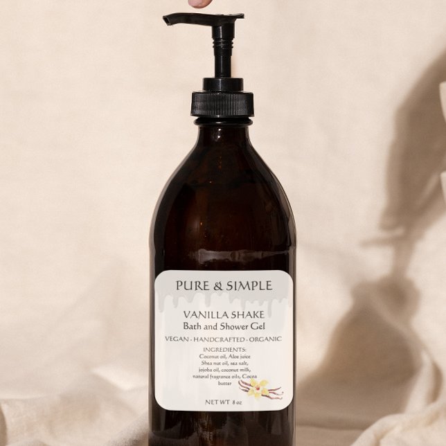 Sticker Carré Gel de bain Vanilla Douche produit artisanal (Créateur téléchargé)
