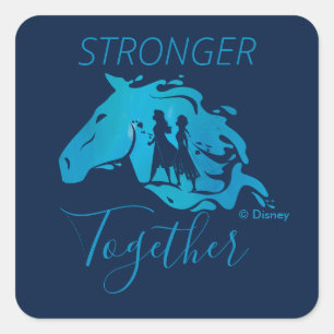 Sticker Carré Gelée 2 : Graphique d'aquarelle Anna, Elsa et Nok