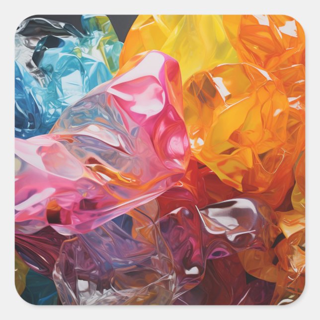 Sticker Carré Gemmes de cellulophane (Devant)