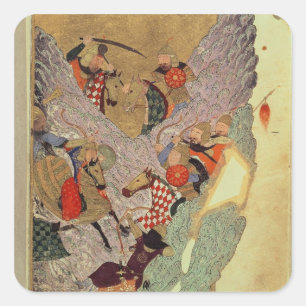Sticker Carré Genghis Khan (c.1162-1227) combat les Chinois à
