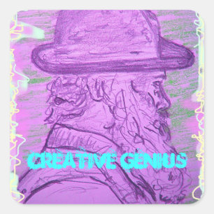 Sticker Carré Génie créatif
