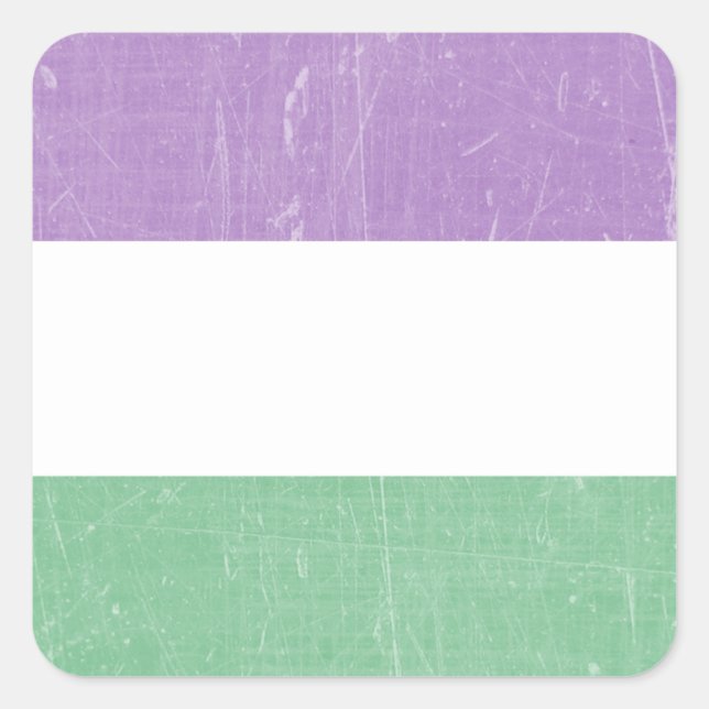 Sticker Carré Genre gay violet, vert et blanc (Devant)