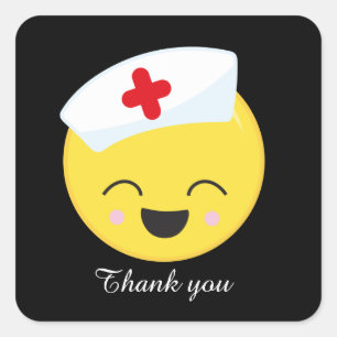 Sticker Carré gentil Infirmière merci