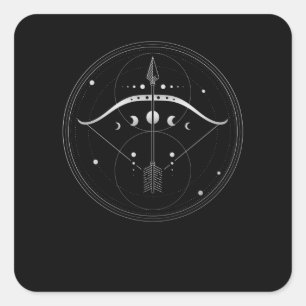 Sticker Carré Géométrie Sacrée Du Tir À L'Arc Et De La Flèc