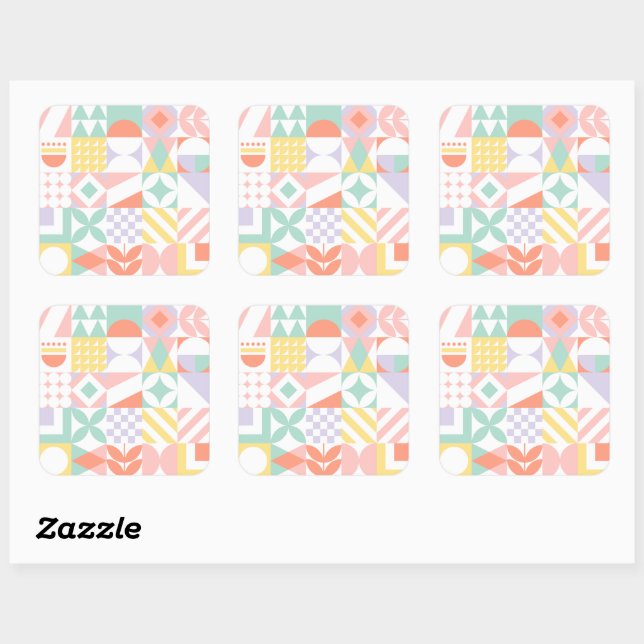 Sticker Carré géométrique n° 32 (Feuille)