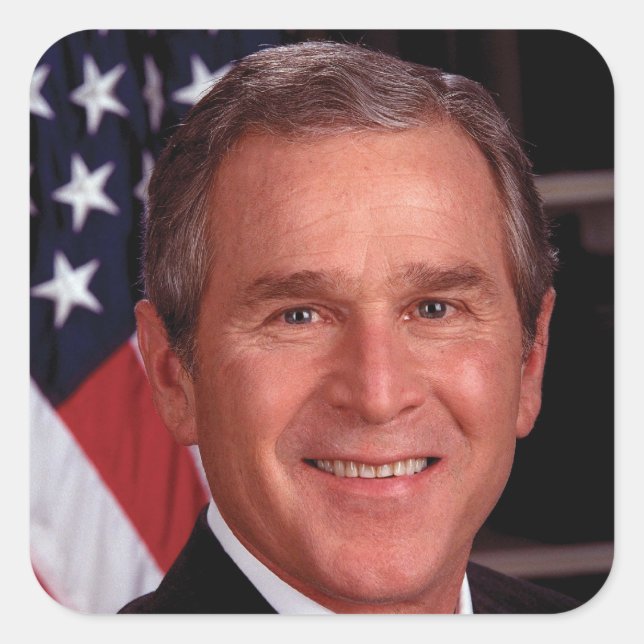 Sticker Carré George Bush 43ème photo du président américain (Devant)