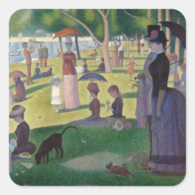 Sticker Carré GEORGE SEURAT - Un dimanche après-midi 1884 (Devant)