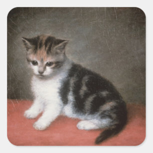 Sticker Carré George Stubbs   Miss Ann White's Kitten, 1790