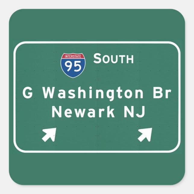 Sticker Carré George Washington Bridge Interstate I-95 Newark NJ (Devant)