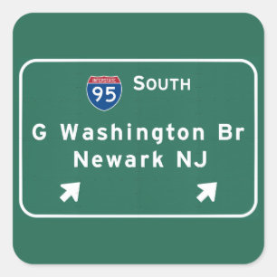 Sticker Carré George Washington Bridge Interstate I-95 Newark NJ