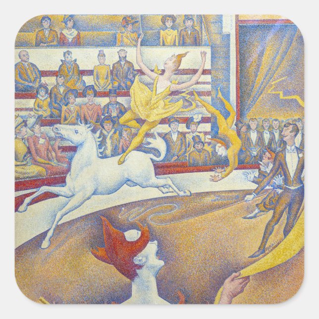 Sticker Carré Georges Seurat - Le Cirque (Devant)
