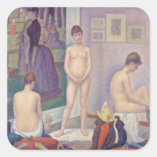 Sticker Carré Georges Seurat - Les Modèles (Devant)