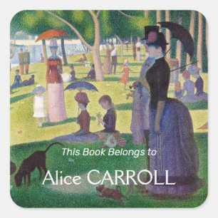Sticker Carré Georges Seurat - Un dimanche après-midi à l'Île de