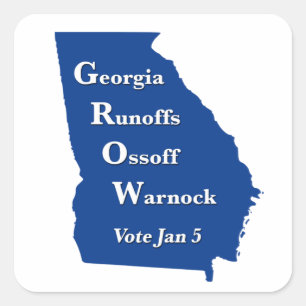 Sticker Carré Géorgie Runoffs Ossoff Warnock