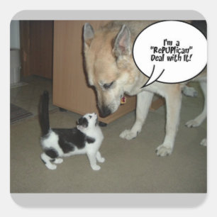 Sticker Carré German Shepherd Je suis un RePUPlican Deal with It