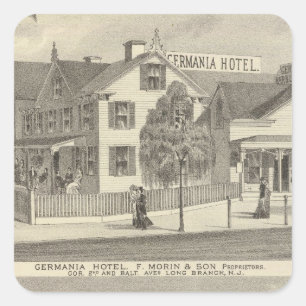 Sticker Carré Germania Hotel, Long Branch et Hughes Brothers