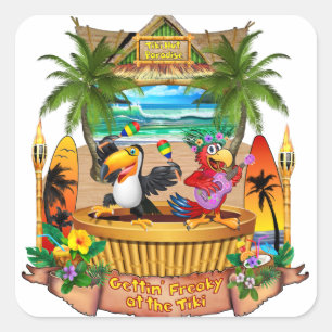 STICKER CARRÉ GETTING BIZARRE AU TIKI