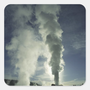 Sticker Carré Geyser de château, parc national de Yellowstone