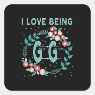 Sticker Carré gg j'aime être gigi grand grand-grand-cadeau