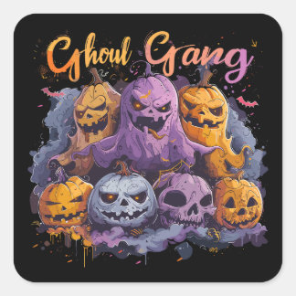 Sticker Carré Ghoul Gang  | ExDesigner | Halloween