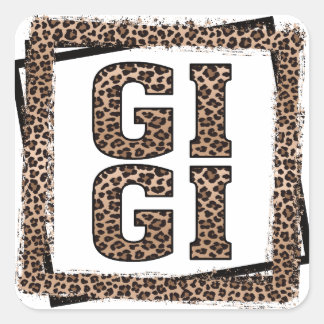 Sticker Carré Gigi Leopard Cheetah Cadeaux Frame pour grand-mère