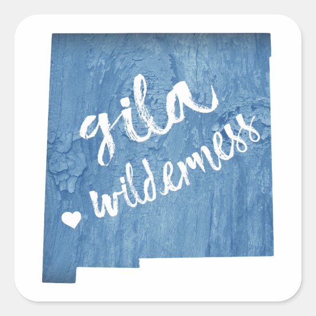 Sticker Carré Gila Wilderness Nouveau-Mexique Grain de bois (Devant)