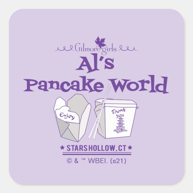 Sticker Carré Gilmore Girls | Al's Pancake World (Devant)