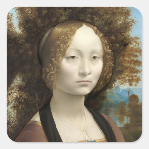 Sticker Carré Ginevra de' Benci Leonardo da Vinci