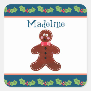 Sticker Carré Gingerbread Man