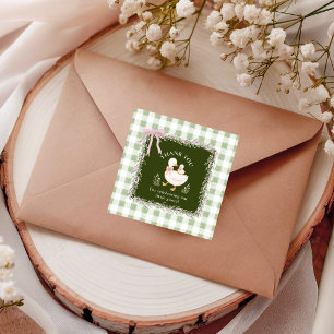 Sticker Carré Gingham Silly Goose Maman & Bébé Merci