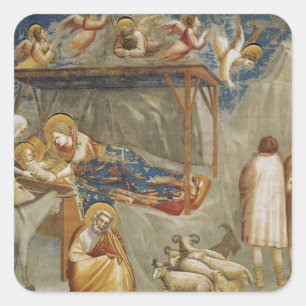 Sticker Carré Giotto di Bondone La Nativité Fine Art Collection