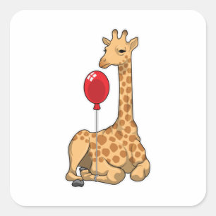 Sticker Carré Girafe balloon
