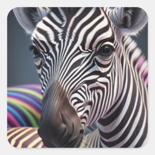 Sticker Carré Girafe Bébé Mignonne