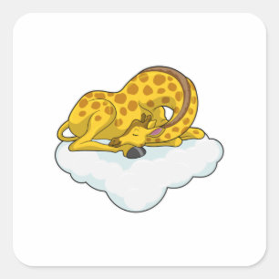 Sticker Carré Giraffe
