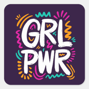 Sticker Carré Girl Power