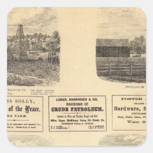 Sticker Carré Gisements de pétrole, résidence