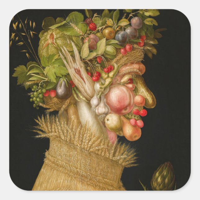 Sticker Carré Giuseppe Arcimboldo - Été (Devant)