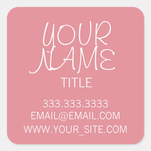 Sticker Carré Glace de fraise franc simple (Devant)