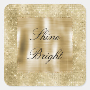 Sticker Carré Glam Champagne Gold Glitzy Sparkie