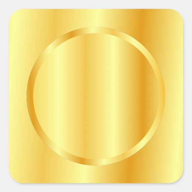 Sticker Carré Glam Gold Metallic Look Blank Modèle Élégant (Devant)