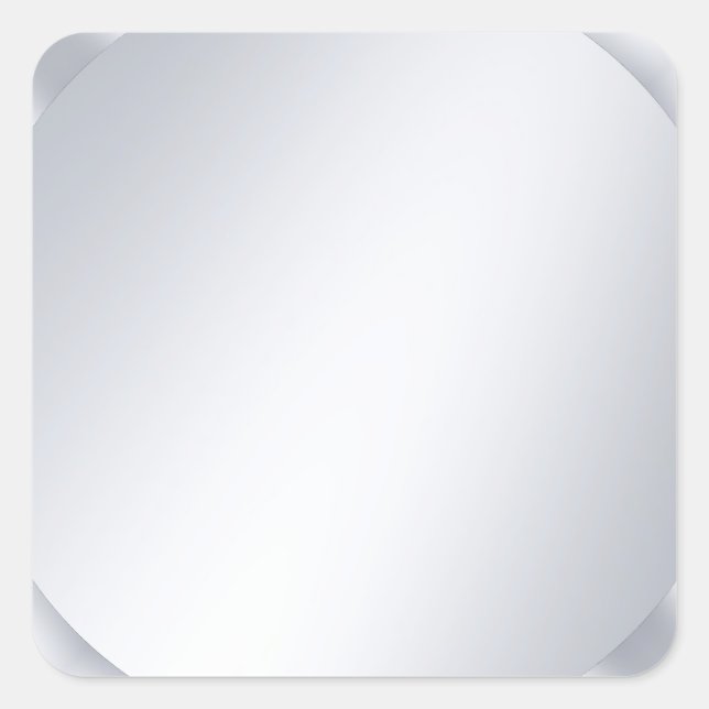 Sticker Carré Glamour Silver Look Blank Elegant Template (Devant)