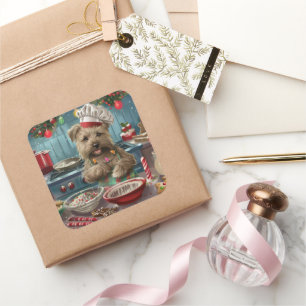 Sticker Carré Glen of Imaal Terrier Viennoiserie : Festive
