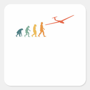 Sticker Carré Glider Evolution Retro Pilot