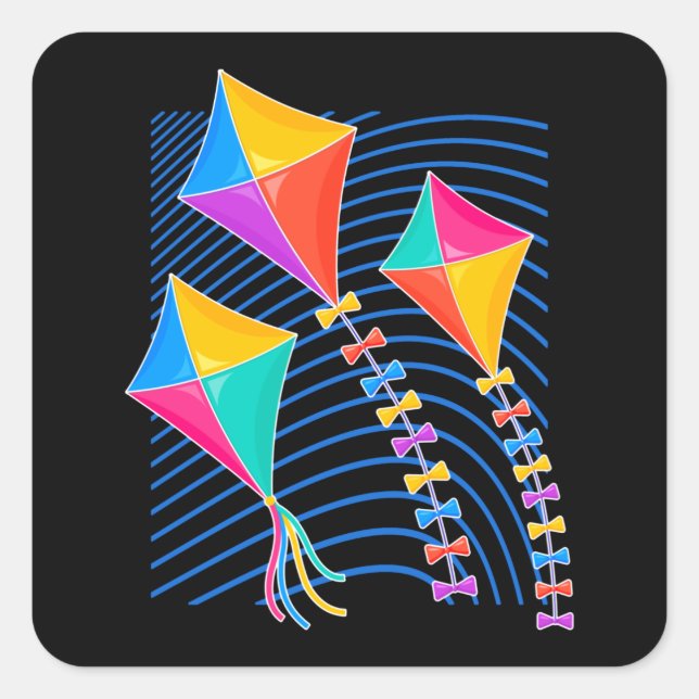 Sticker Carré Glissière volant pour enfant Cadeau pour enfants (Devant)