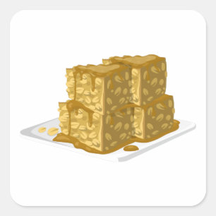 Sticker Carré Glitch Food avoine gâteau