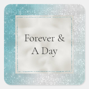 Sticker Carré Glitzy Aqua Ombre Sparkle Mariage