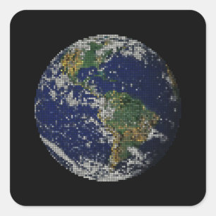 Sticker Carré globe en points