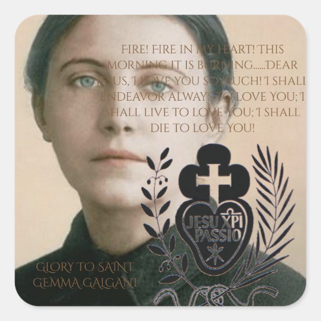 STICKER CARRÉ GLORY TO SAINT GEMMA (Devant)