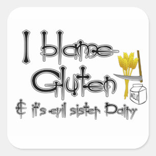 Sticker Carré Gluten Gratuit & Laitier Gratuit