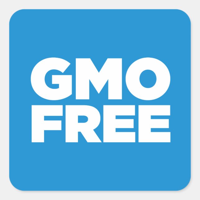 STICKER CARRÉ GMO LIBRE (BLEU) (Devant)